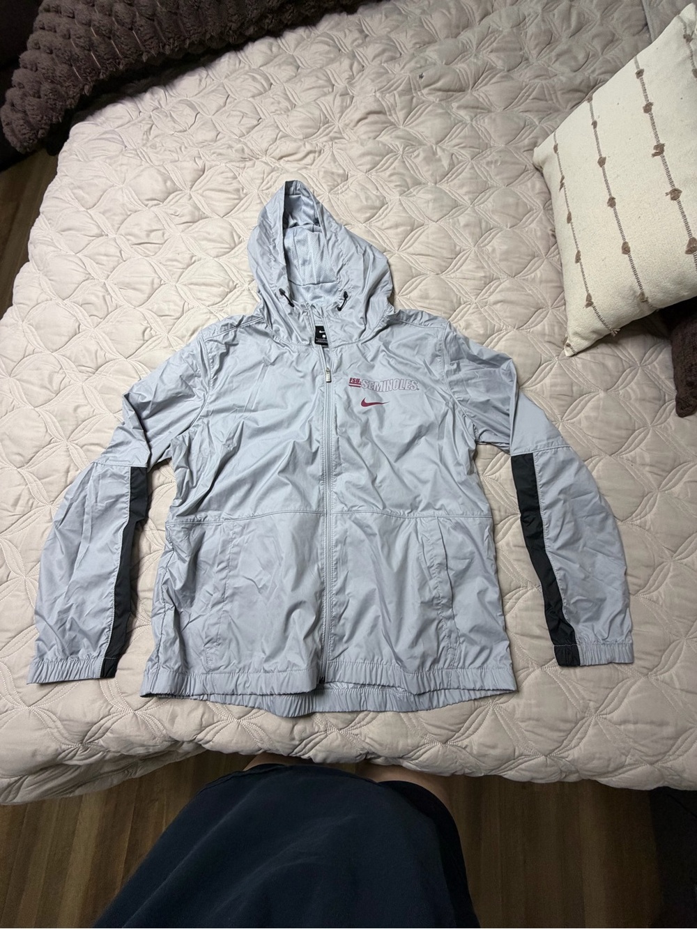 Florida State Grey Nike Hooded Windbreaker Jacket